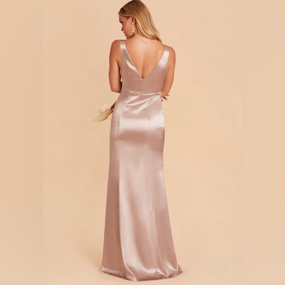 Birdy Grey GLORIA DRESS SATIN TAUPE Medium NEW NWT WEDDING BRIDESMAID - Picture 2 of 4